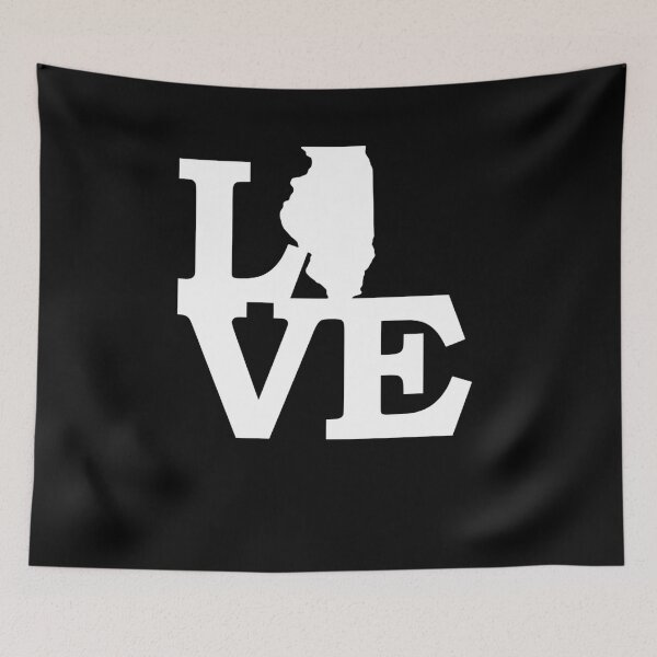 Item preview, Love Illinois USA State IL Outline Silhouette Souvenir Gift designed and sold by Draculaura2009.