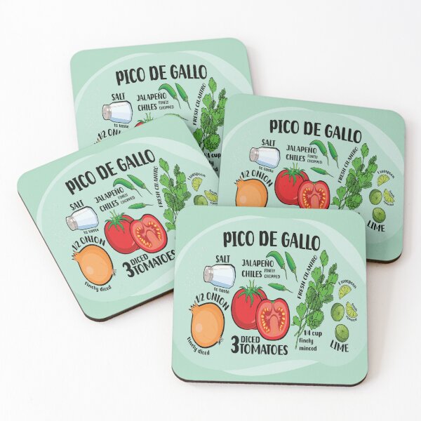 Artikelvorschau, Wie man pico de gallo grün illustrierte Rezeptzutaten zu authentischer mexikanischer Salsa macht entworfen und verkauft von T-Mex.