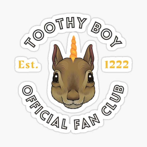Toothy Boy Fanclub Black Outline Sticker