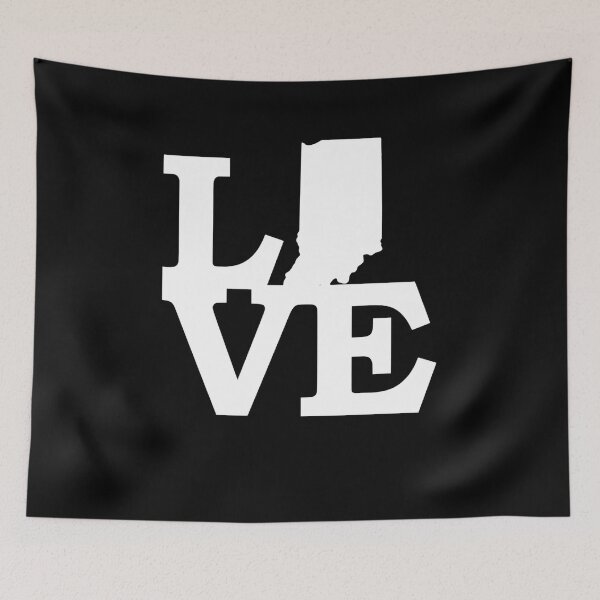 Item preview, I Love Indiana USA State IN Outline Silhouette Souvenir Gift designed and sold by Draculaura2009.