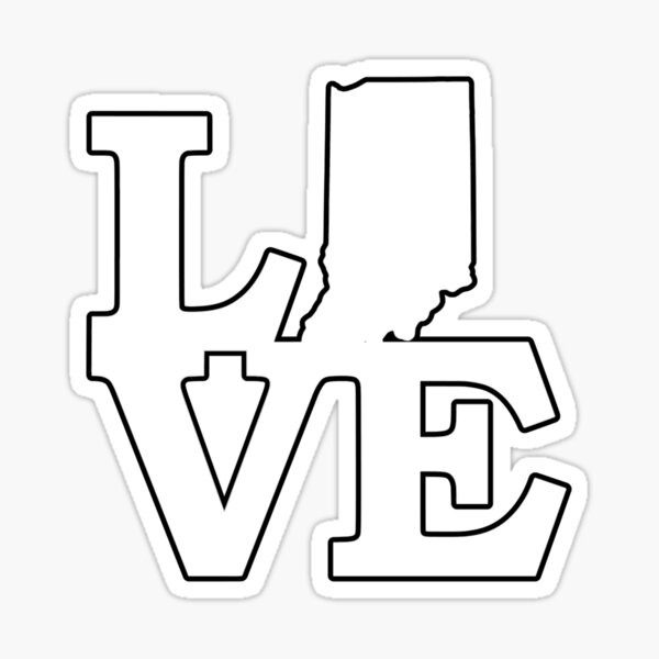 Item preview, I Love Indiana USA State IN Outline Silhouette Souvenir Gift designed and sold by Draculaura2009.