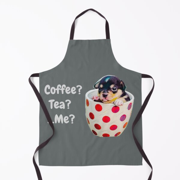 Item preview, ¿Café? ¿Té? ¿Yo? (Taza con un lindo cachorro en lunares rojos y blancos) designed and sold by Rex Wyld.