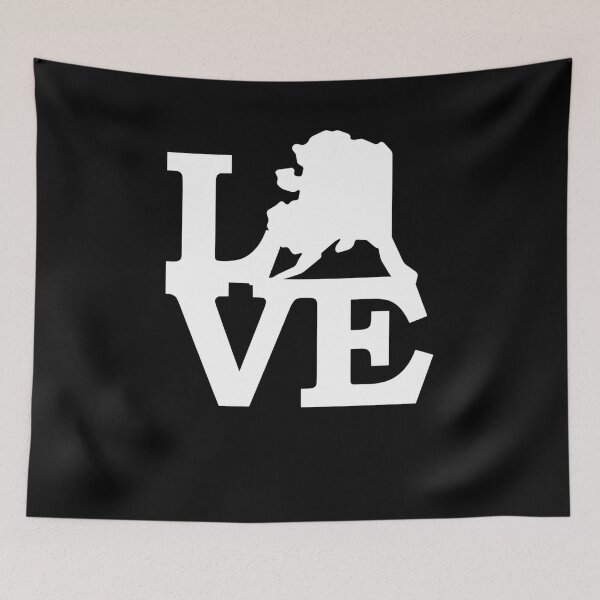 Item preview, I Love Alaska USA State AK Outline Silhouette Souvenir Gift designed and sold by Draculaura2009.