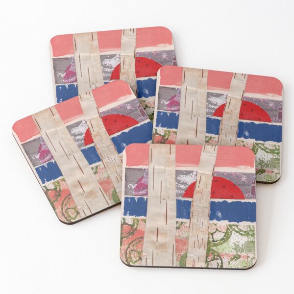 Item preview, Sunset in Door County with two birches designed and sold by nighthawkstudio.