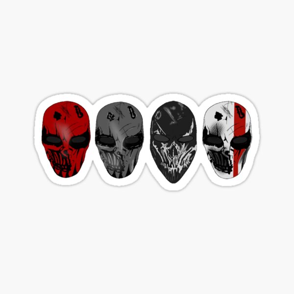 Devils night masks Sticker for Sale by leahboston