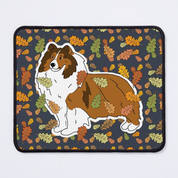 Item preview, Shetland Sheepdog & Falling Autumn Leavess designed and sold by thecloudycorgi.