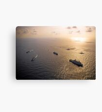 A multi-national naval force navigates the waters of the Caribbean Sea. Canvas Print