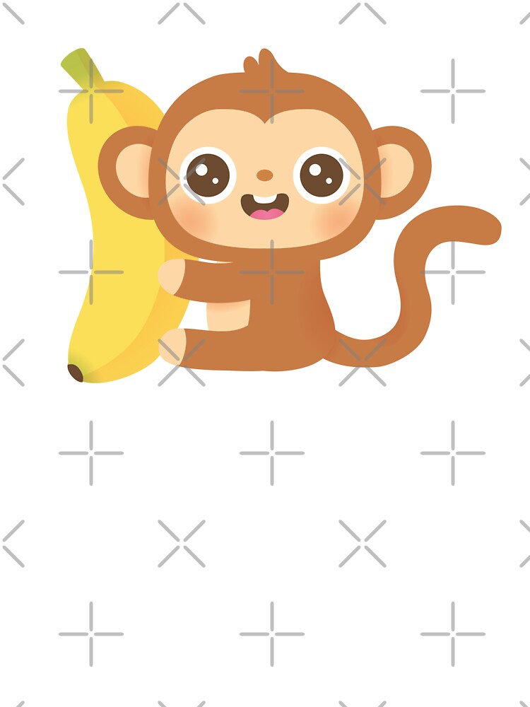  (Adorable Kids Monkey and Banana Illustration