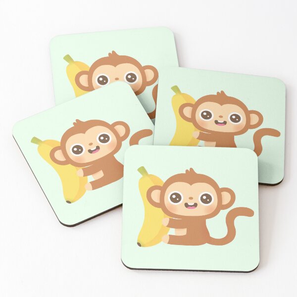 Item preview, Cute Little Monkey and Banana designed and sold by rustydoodle.
