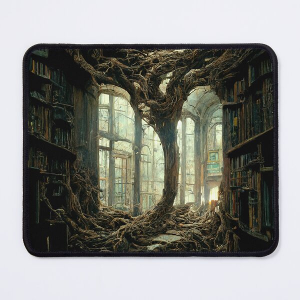 Item preview, Fantastical overgrown library designed and sold by ArtbyACcreative.