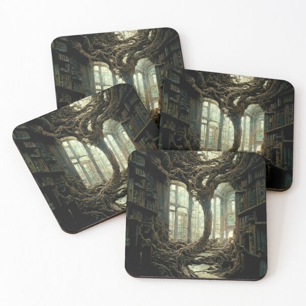 Item preview, Fantastical overgrown library designed and sold by ArtbyACcreative.