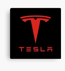 Tesla Red Logo Canvas Print