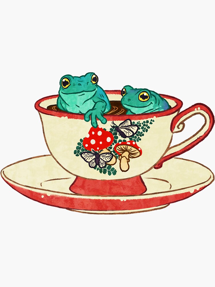 "Tea Cup Frogs " Sticker for Sale by MetinBaum Redbubble