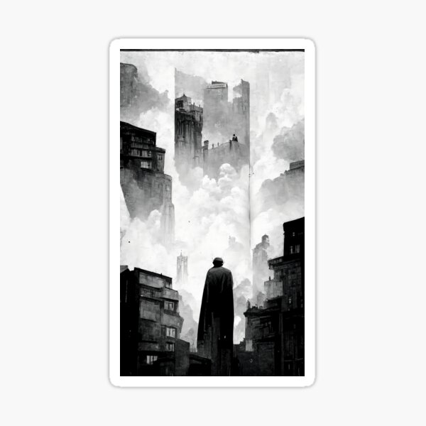 Noir Comic City Sticker