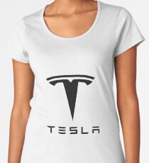 Tesla Black Logo Women's Premium T-Shirt