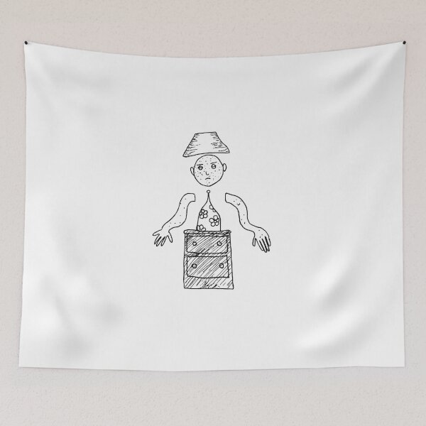 Item preview, Cartoon Abstract Chronic Illness Portrait Black and White Line Art Graphic Design designed and sold by TangledNonsense.