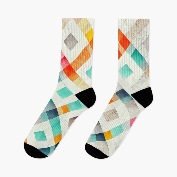 Item preview, Colorful diamonds and lines pattern designed and sold by Opalaeo.