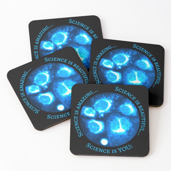 Item preview, Science is Amazing...Science is Beautiful...Science is YOU! Circular Neon Blue Cell Art - Science is You logo! designed and sold by ArtByScience.