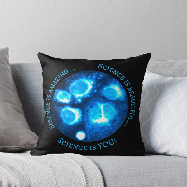 Item preview, Science is Amazing...Science is Beautiful...Science is YOU! Circular Neon Blue Cell Art - Science is You logo! designed and sold by ArtByScience.