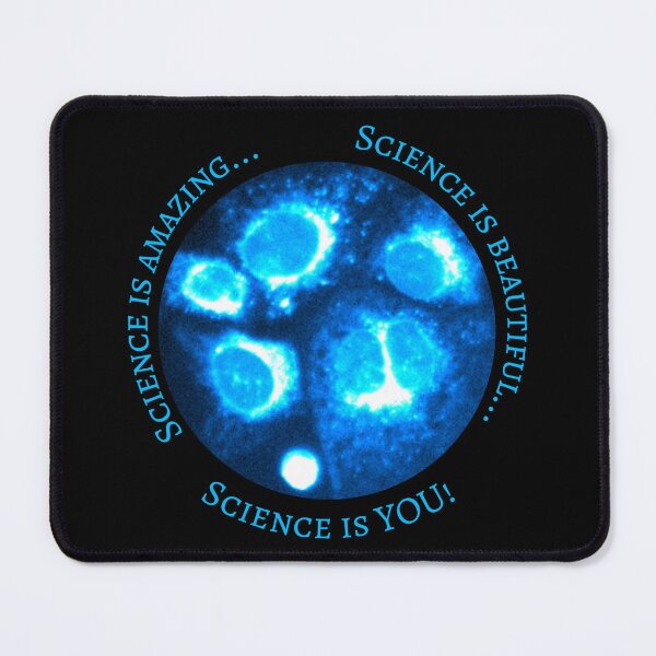 Item preview, Science is Amazing...Science is Beautiful...Science is YOU! Circular Neon Blue Cell Art - Science is You logo! designed and sold by ArtByScience.