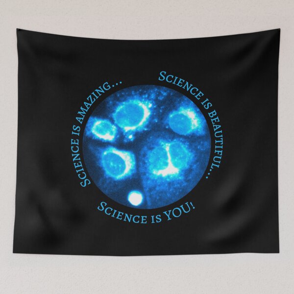 Item preview, Science is Amazing...Science is Beautiful...Science is YOU! Circular Neon Blue Cell Art - Science is You logo! designed and sold by ArtByScience.