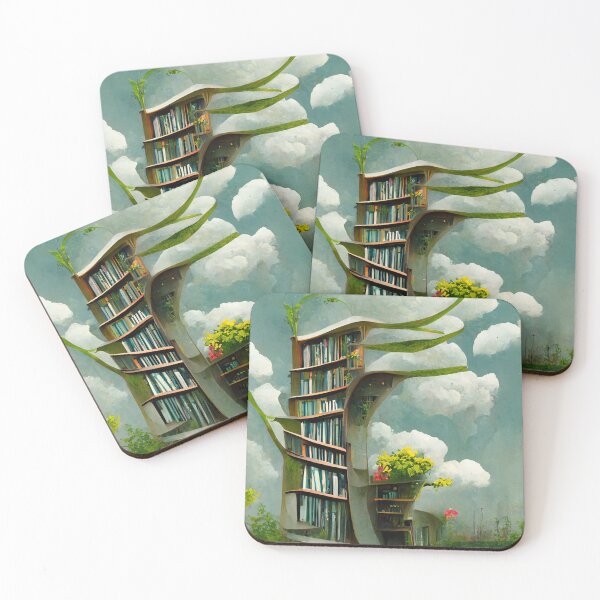 Item preview, Outdoor library in beautiful garden painting designed and sold by ArtbyACcreative.