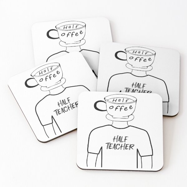 Item preview, Half Coffee Half Teacher Funny Human Hybrid, Black designed and sold by artfulnotebook.