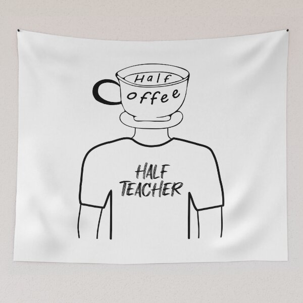 Item preview, Half Coffee Half Teacher Funny Human Hybrid, Black designed and sold by artfulnotebook.