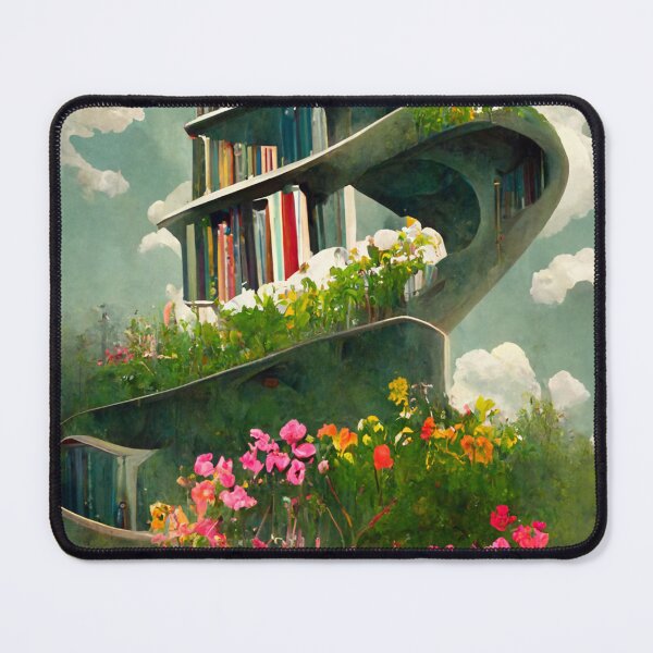 Item preview, Spiralling book staircase to heaven painting designed and sold by ArtbyACcreative.