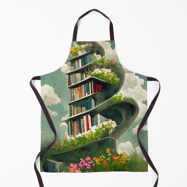 Item preview, Spiralling book staircase to heaven painting designed and sold by ArtbyACcreative.