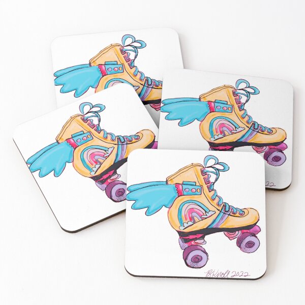 Item preview, 70s retro rollerskating roller girl art Brenda Knoll designed and sold by Brenda  Knoll.