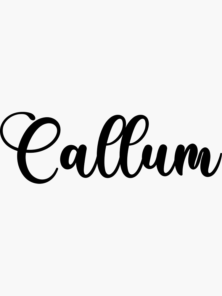 Callum Name Handwritten Calligraphy Sticker For Sale By Yelenastore