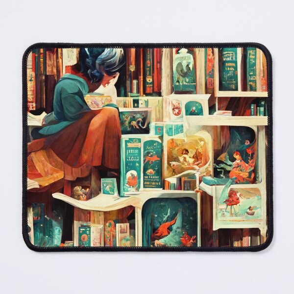 Item preview, Library comes alive as girl reads her favorite literature designed and sold by ArtbyACcreative.