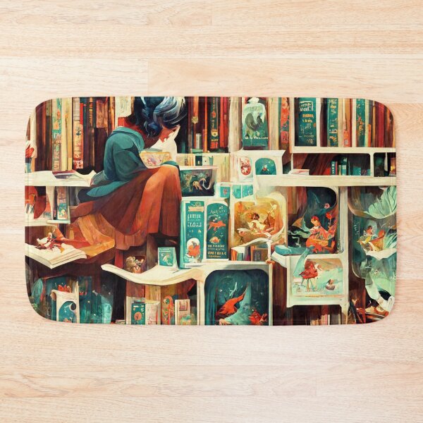 Item preview, Library comes alive as girl reads her favorite literature designed and sold by ArtbyACcreative.