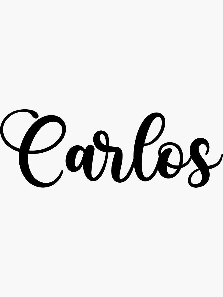 Carlos Name Handwritten Calligraphy Sticker For Sale By Yelenastore Redbubble