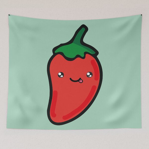 Item preview, Adorable red chilli pepper kawaii Mexican spicy food cute hot sauce designed and sold by T-Mex.