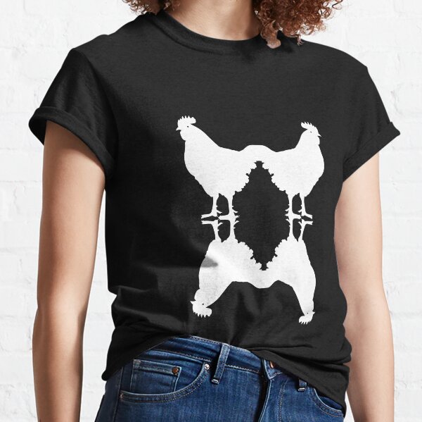 Chicken Rooster Ink Blot Rorschach Test Classic T-Shirt