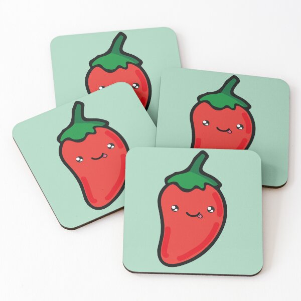 Item preview, Adorable red chilli pepper kawaii Mexican spicy food cute hot sauce designed and sold by T-Mex.