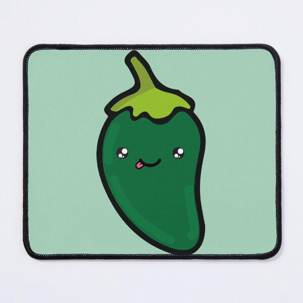 Item preview, Adorable green chilli pepper kawaii Mexican spicy food cute hot sauce designed and sold by T-Mex.