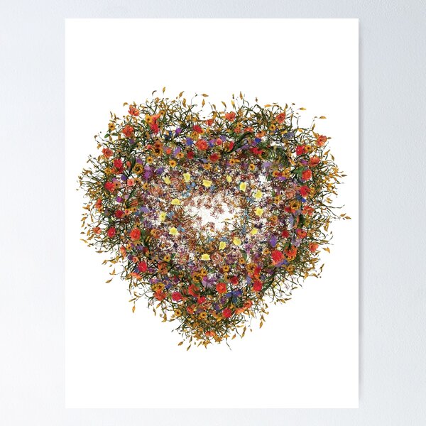 Item preview, Flower heart poster designed and sold by Noel Richards.