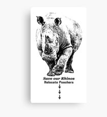 White Rhino with Anti-Poaching Message | African Wildlife Canvas Print