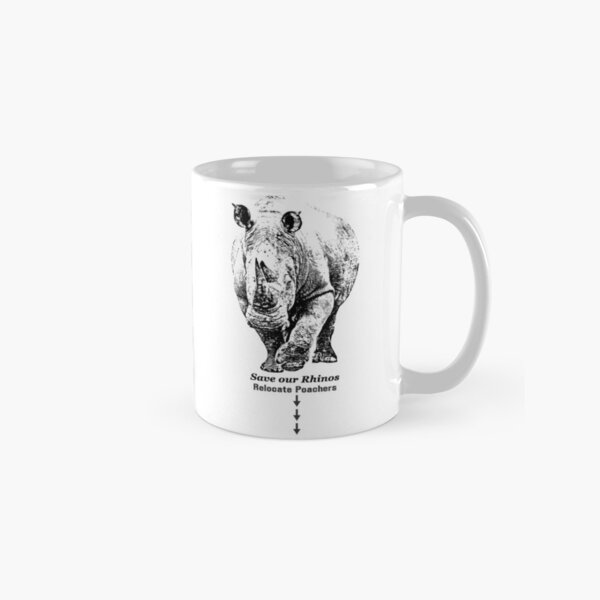 White Rhino with Anti-Poaching Message | African Wildlife Classic Mug