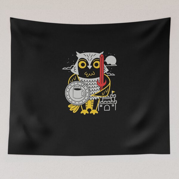 Item preview, Knight Owl He Stands Guard While We Sleep Funny Novelty Coffee Lover designed and sold by AmapolaSerrato.