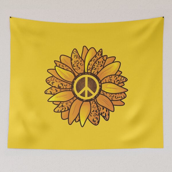 Item preview, Boho Hippie Sunflower Peace Sign designed and sold by RoguePixel.