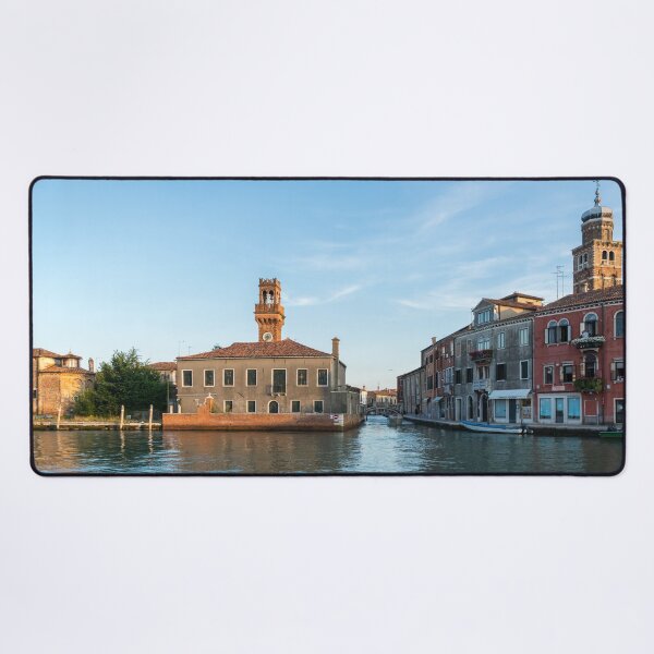 Item preview, Vibrant Murano Island - Glossy Afternoon with Clock and Bell Towers designed and sold by Georgia Mizuleva.