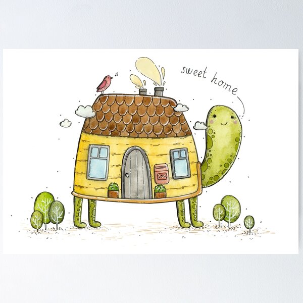 Sweet home - turtle by Tania Samoshkina Poster