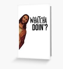 Jesus beobachtet Meme Grußkarte