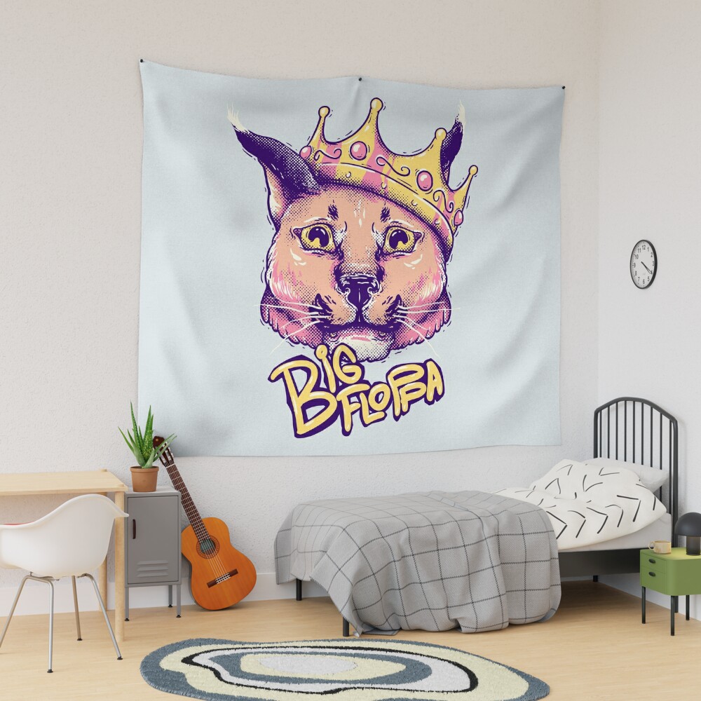 Da Big Floppa - New Rapper with King Crown, Floppa Cube Flop Flop Happy  Floppa Friday Drip, Fun, Original Art Pet Mat Bandana Cat Art Print for  Sale by Any Color Designs