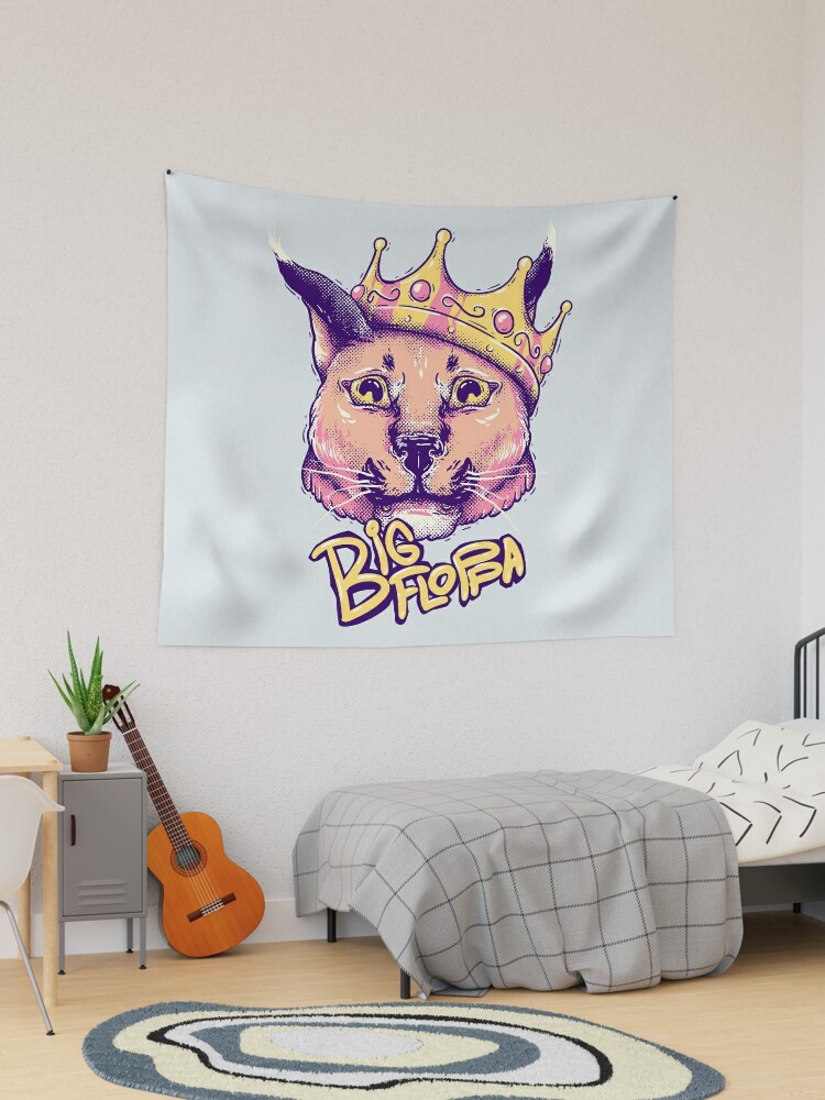 Da Big Floppa - New Rapper with King Crown | Floppa Cube Flop Flop Happy  Floppa Friday Drip | Fun | Original Art Pet Mat Bandana Cat | Art Print