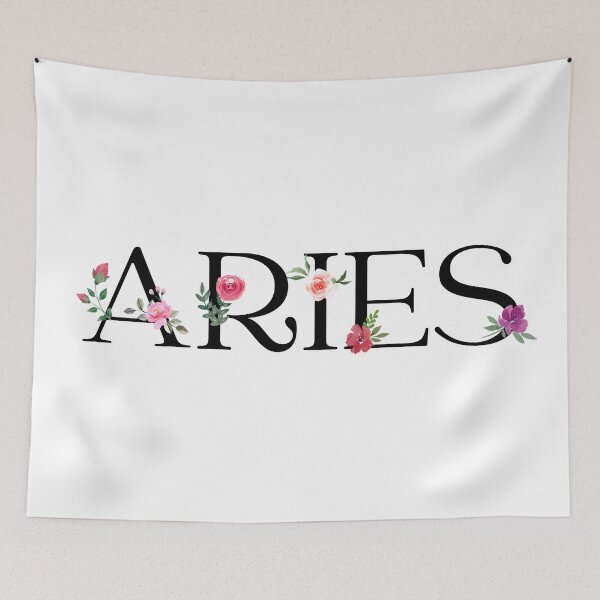 Item preview, Aries with Pink Flowers designed and sold by Hellofriendco.
